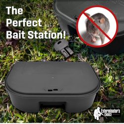 Exterminator's Choice Black Mouse Bait Station, Includes 12 Small Stations and 1 Key, Heavy Duty Bait Traps for Mice and Other Unwanted Household Intr