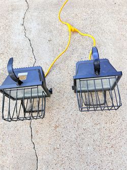 Portable 3000 lumen Work Flood Lights with Yellow Cord – Set of 2