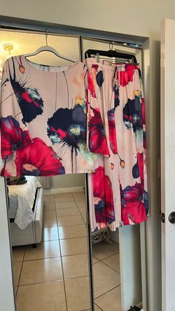 Floral Two-Piece Top and Pants Set