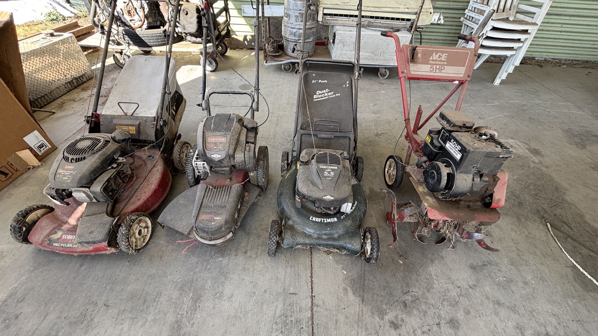 Lawn Mowers And Tiller