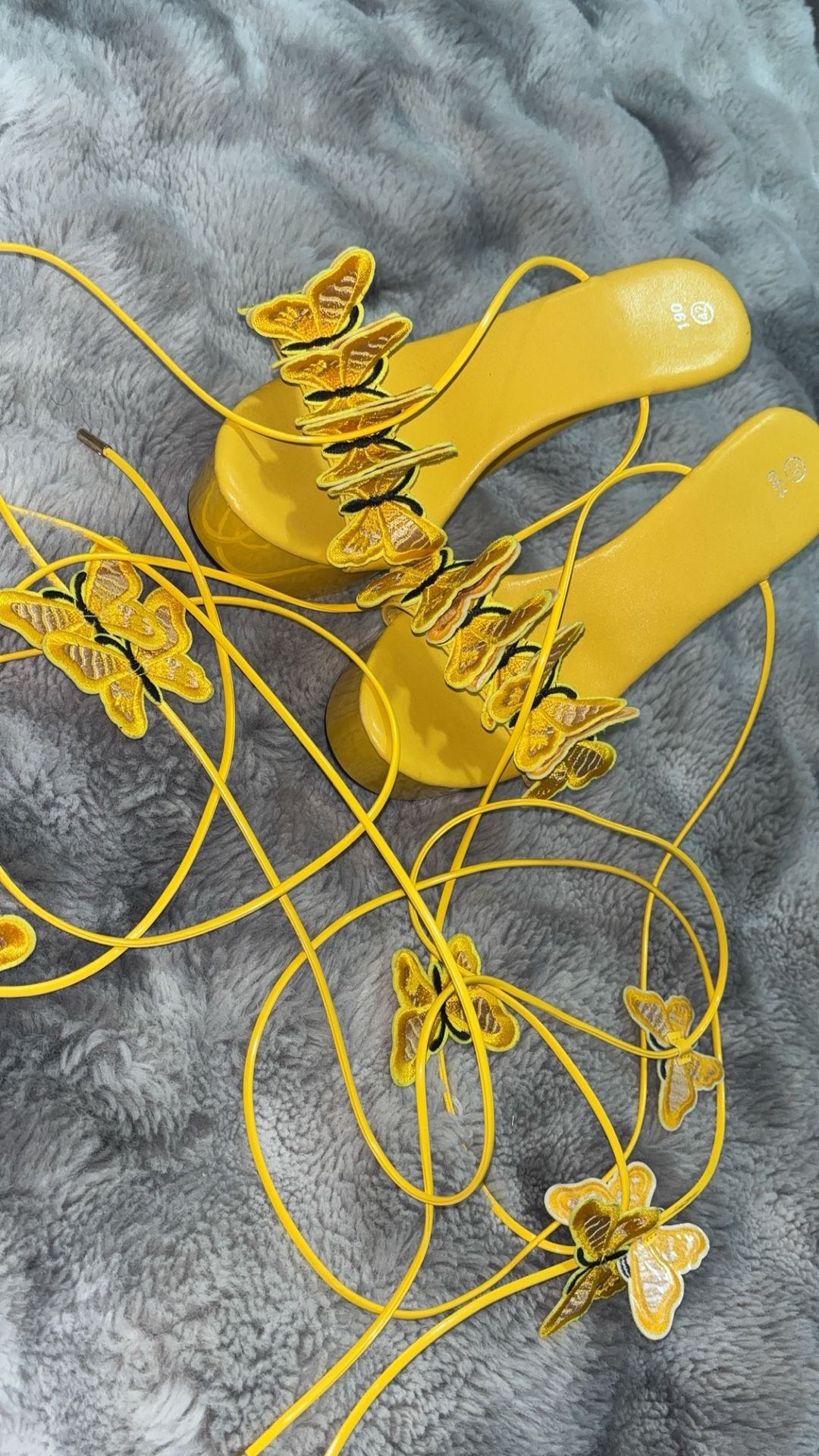 Yellow Butterfly Lace-Up Heels (Shein) – Worn Once