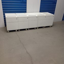 Metal File Cabinet Letter Size With Key  On Casters