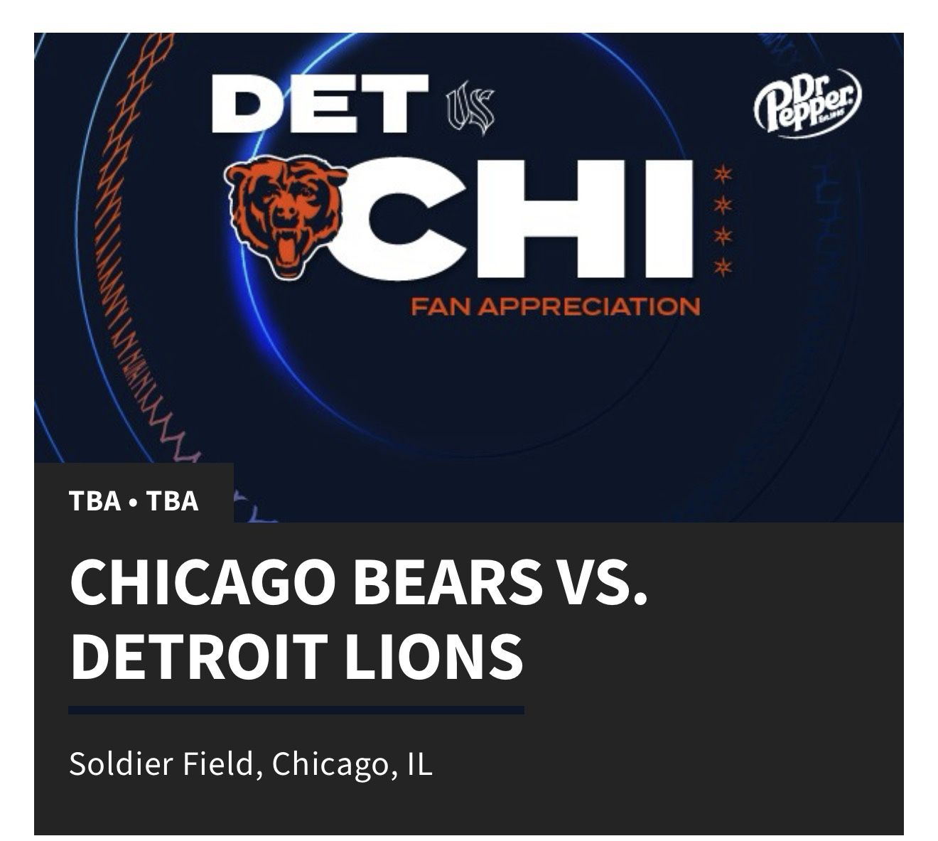 Bears vs Lions Date TBD & South Lot Premium (RedLot) Parking Pass - The best Tailgate Spot Bears vs Cleveland Browns
