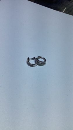 14kt white gold earrings diamonds