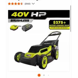 Lawn Mover Ryoby Bateria Y Cargador 40volt