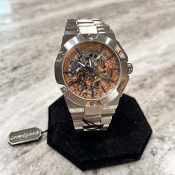 Brand New LOUIS RICHARD MENS AUTOMATIC MONFORT WATCH SKELETON STAINLESS STEEL