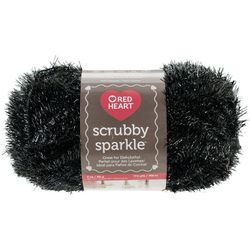 Lot of 3 Scrubby Sparkly Red Heart Yarn black 