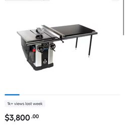 2012 DELTA UNISAW 3HP 10in 12Amp 230Volt 1 phase Cabinet Table Saw with 52in BIESEMEYER Fence, Mobile Base