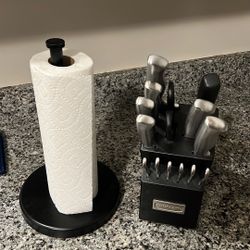 Knife block And Paper Towel Holder