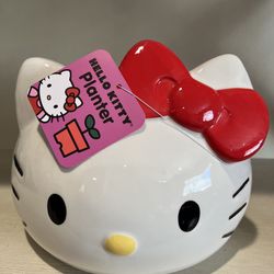 Hello Kitty Planter Red Bow 