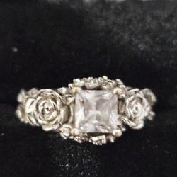 Princess Cut White Gold Engagement Ring