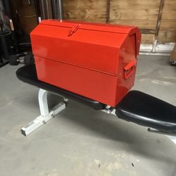 Red Metal Cantilever Tool Box – Heavy Duty Vintage Style (22”)