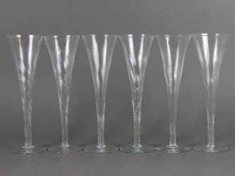 vintage hollow trumpet long wine glasses