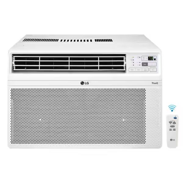 LG 12,000 BTU 115V Window Air Conditioner Cools 550 sq. ft. with Wi-Fi, Remote, Dehumidifier and in White