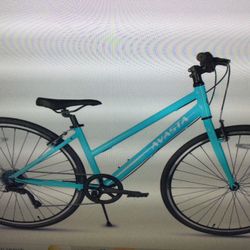 AVASTA ROAD HYBRID BIKE FOR WOMEN W/ KICKSTAND, LIGHT WIEGHT STEP THROUGH 700C ALUMINUM ALLOY FRAME, 7 SPEED D