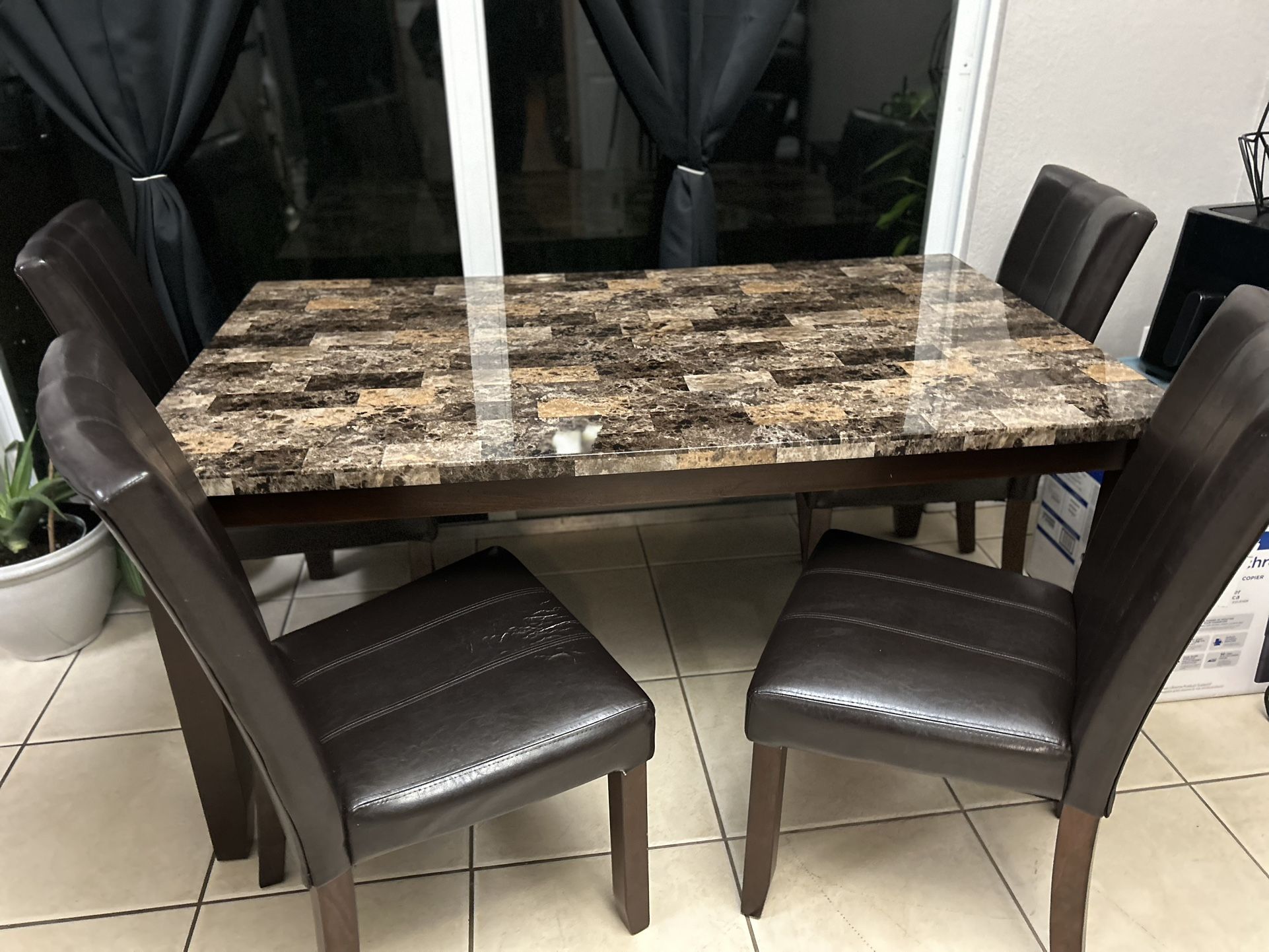 Used Monticello Marble Top dining Table