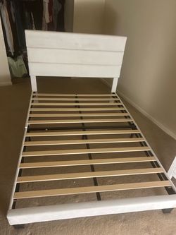 Full size bed frame headboard platform