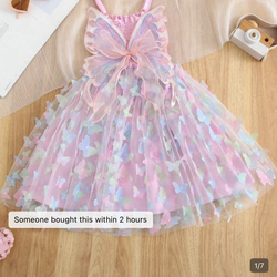 Pink Butterfly dress 2-3T
