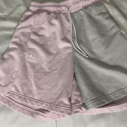 Large Pink and grey Adidas shorts #adidas #shorts