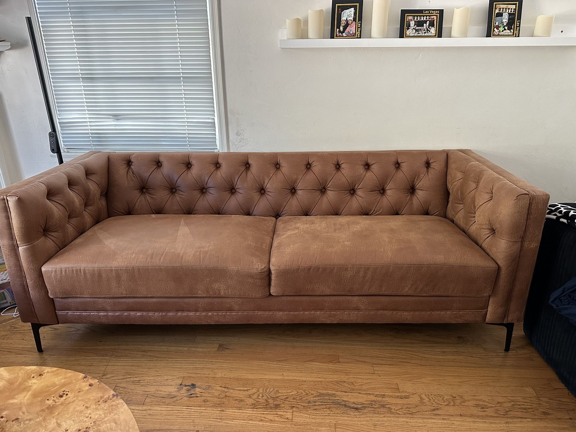 Faux Leather Couch