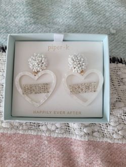 Like New White BRIDE Earrings