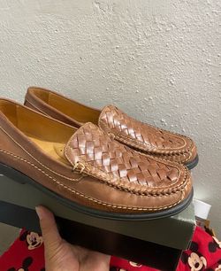 Johnston & Murphy Tidwell Mens 11.5  Brown Woven Sheepskin