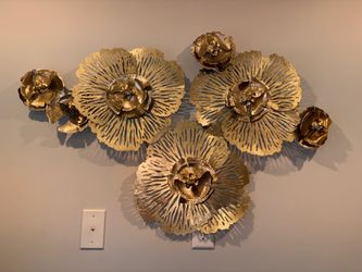 Hanging Metal Flower Sculpture
