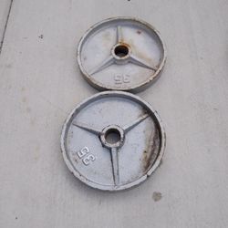 Two 35lb Olympic Weight Plates 