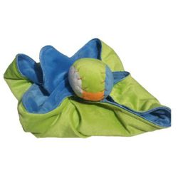 baseball  small lovey security blanket blue and lime green 