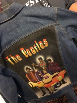 The Beatles Hand Painted Levi’s Denim Jacket size Boys 18