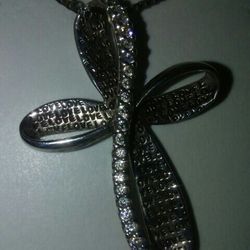 Sterling silver Cross Chain.has I Love all Over It