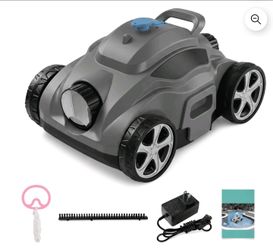 Cordless Robotic Pool Cleaner for Above Ground Pools, Automatic Pool Vacuum with Self-Parking for Flat Inground Pools