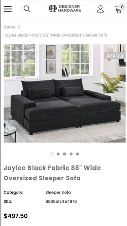 NEW Jaylee Fabric 88" Wide Oversized Double Chaise Sleeper Sofa