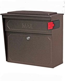 Locking Wall-Mount Mailbox w High Security Reinforced Patented Locking System, Bronze~Townhouse~NEW