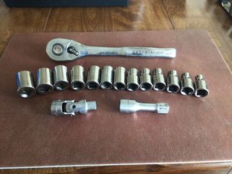 16 Pc Craftsman G-Series Metric Sockets and Ratchet Set For 1/2” Drive
