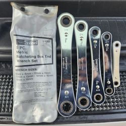 Craftsman Vintage 5 Piece Box End Ratcheting Wrench Set