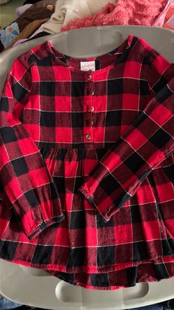 Jumping Beans Girls Buffalo Plaid Flannel Top