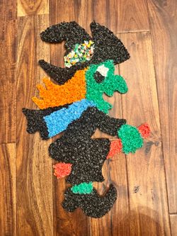 1970s Melted Plastic Witch Halloween Decor