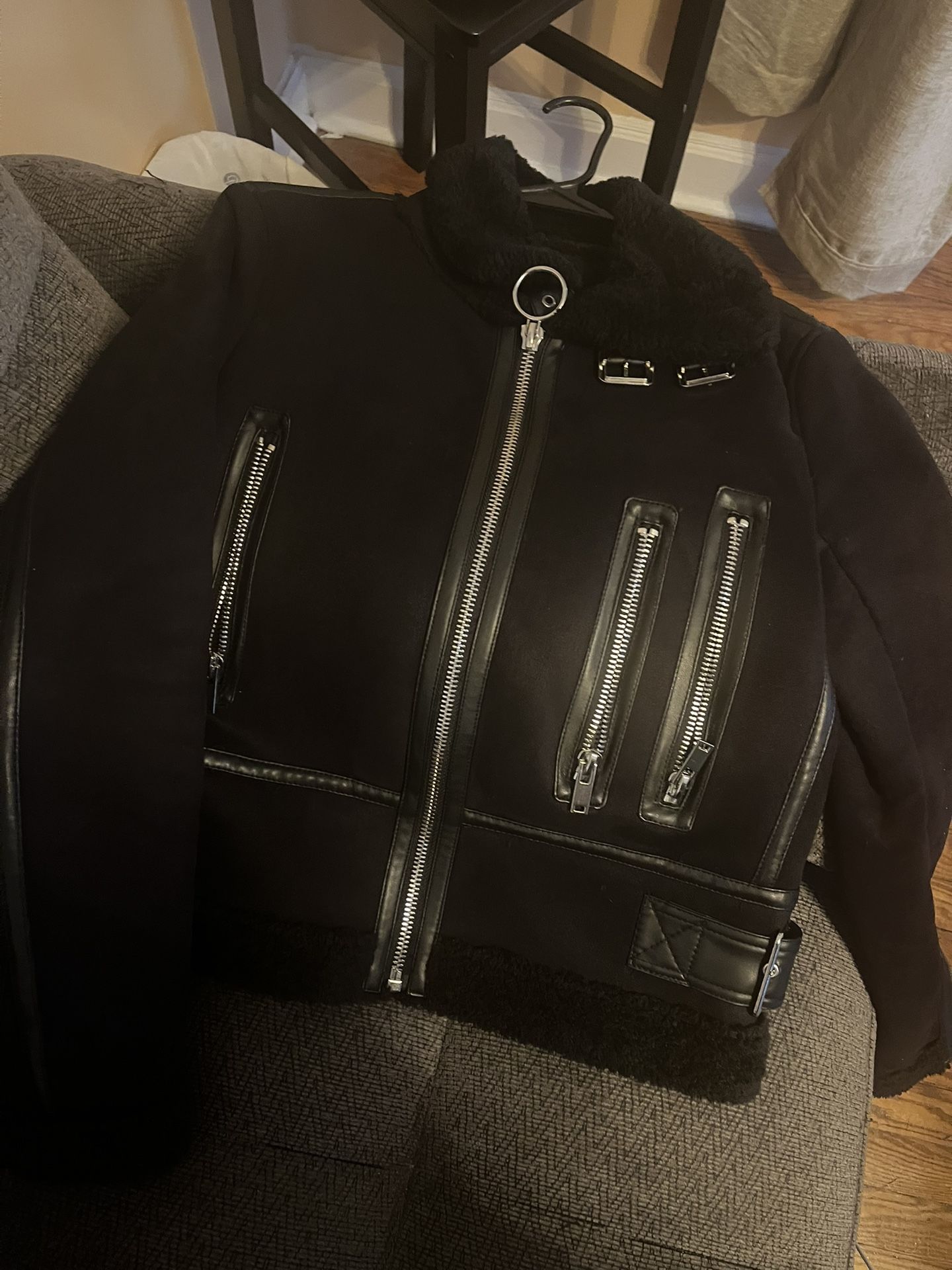 Suede biker jacket