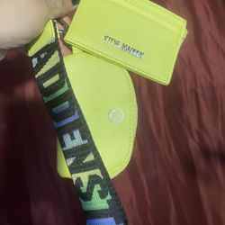 Steve Madden Neon Green Wallet Keychain