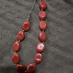 Vintage Red Coral Necklace 