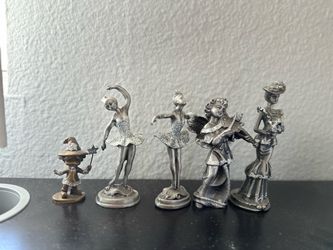 Silver-Tone Ballerina & Angel Decorative Figurines – Set of 5