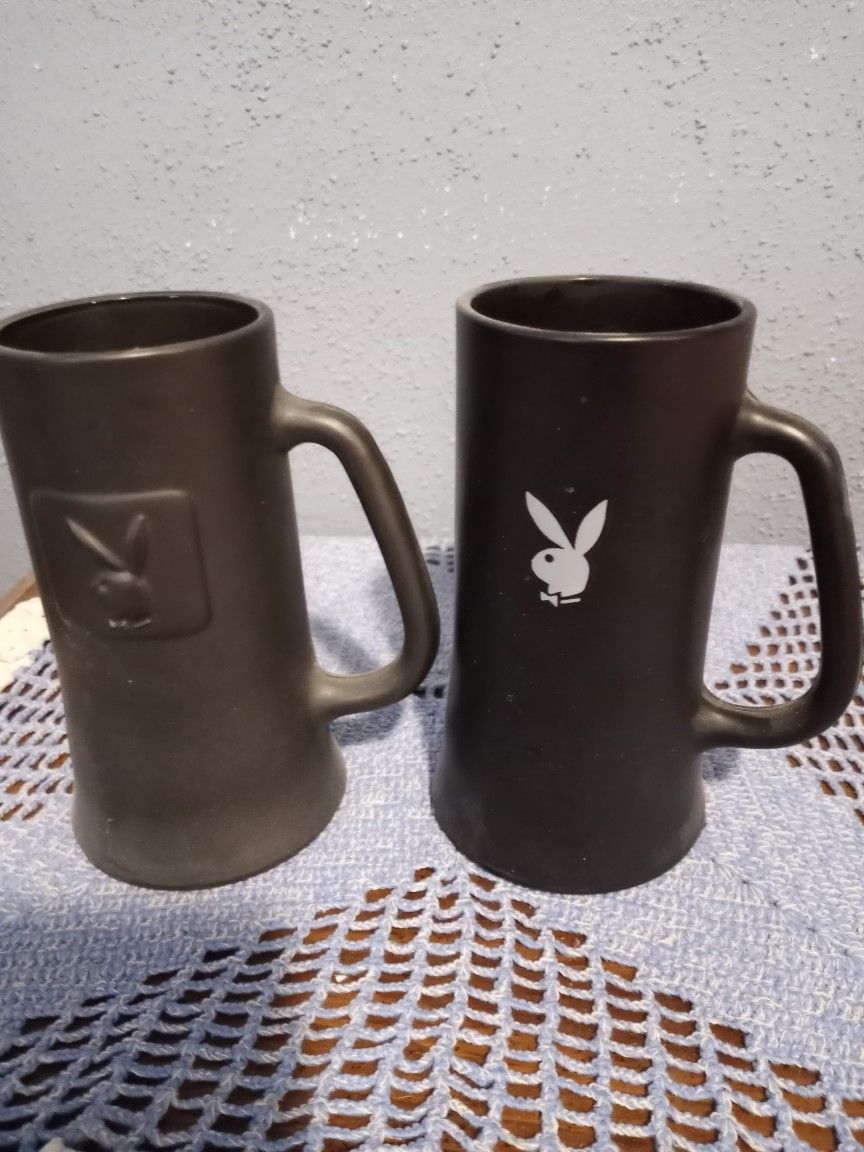 PLAYBOY CERAMIC GLASS BEER MUGS