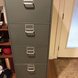 Commercial five drawer file cabinet grey