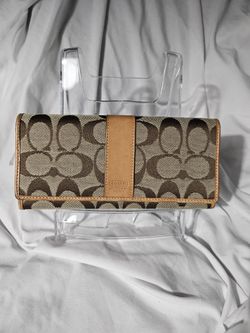 Vintage Canvas Monogram Coach Long Wallet 