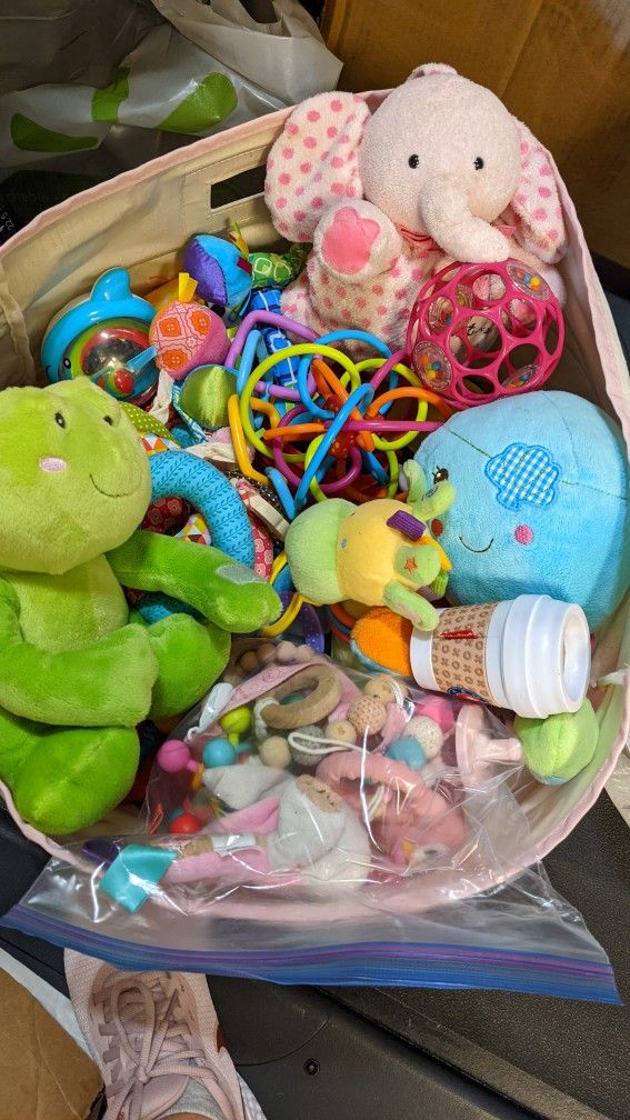 Huge Storage Basket Full Of Baby Toys