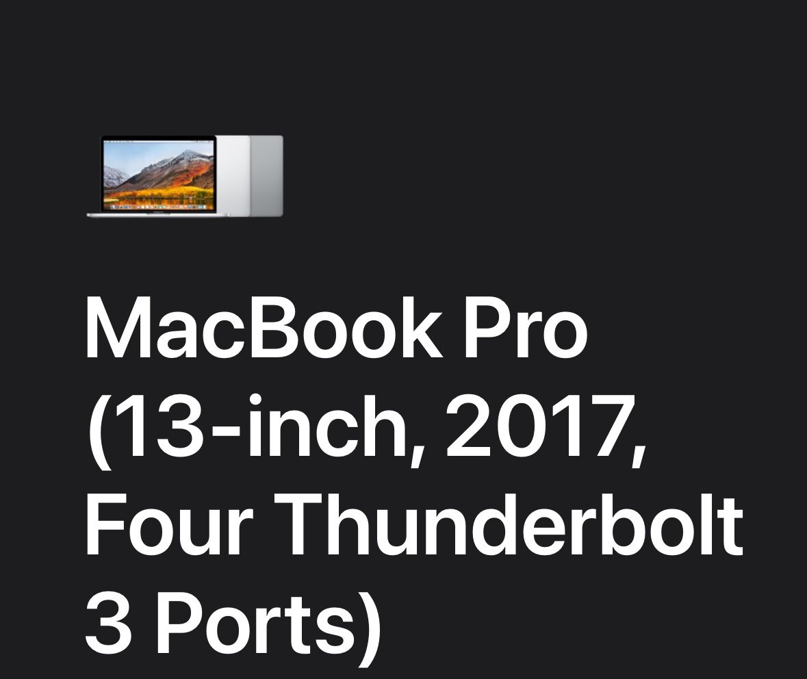 MacBook Pro (13-inch, 2017, Four Thunderbolt 3 Ports)