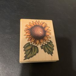 Sunflower Wood Rubber Stamp Craft Card Art Making Wooden Stamp