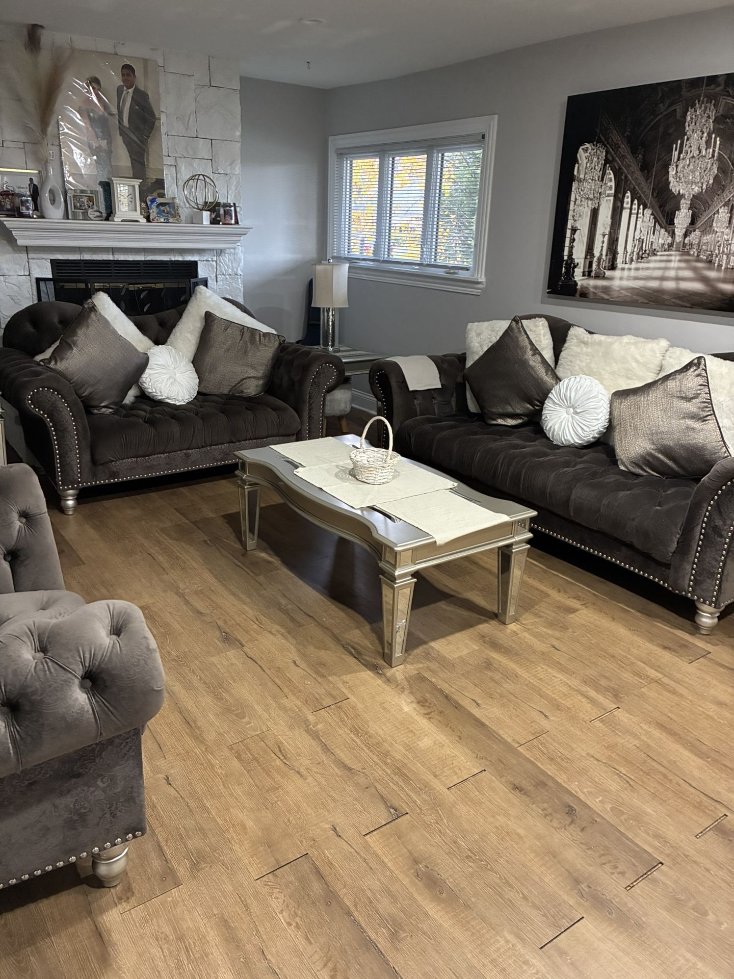 Beautiful brown velvet three piece set