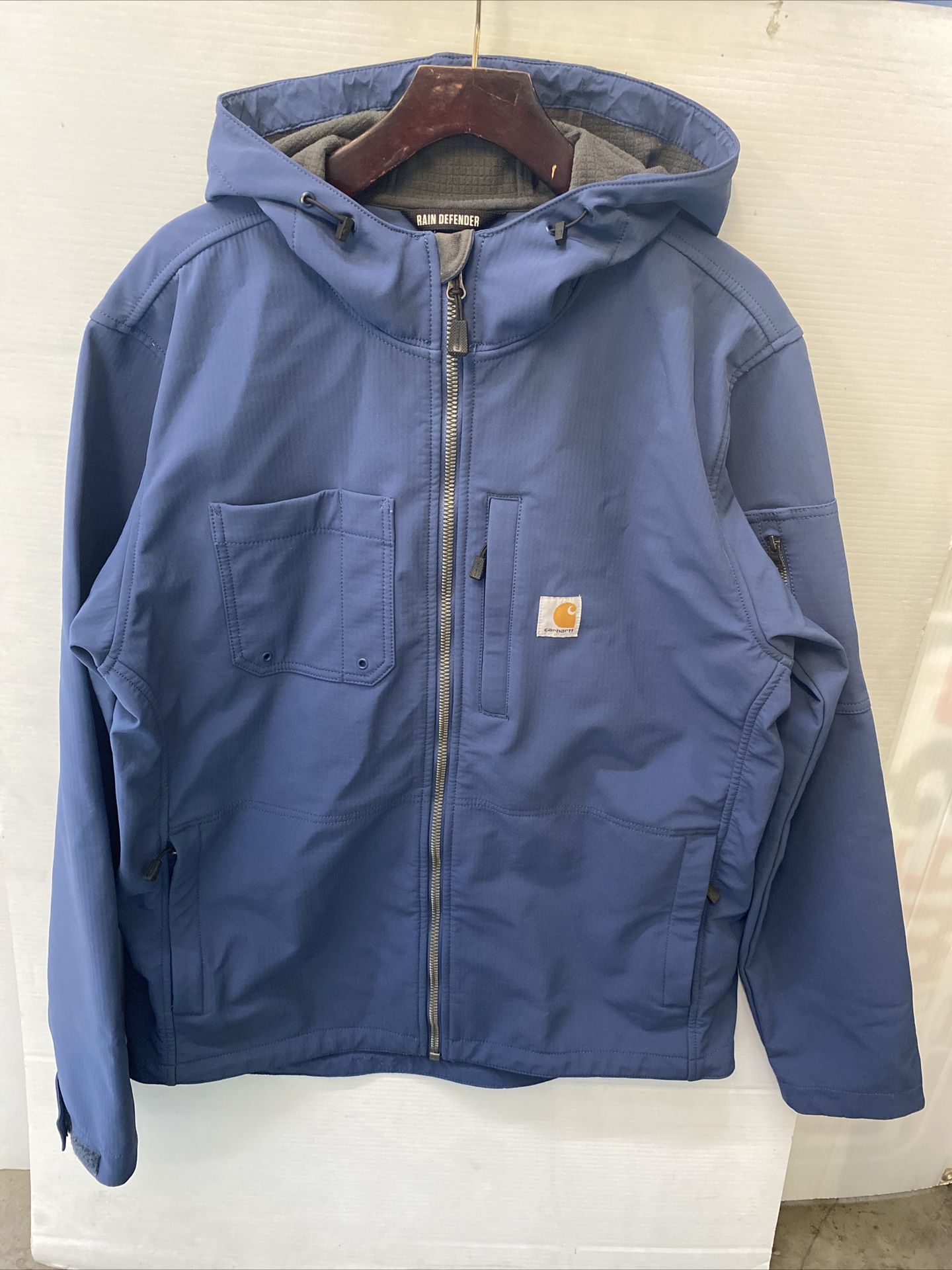Carhartt Rain Defender Soft Shell Jacket Relaxed Fit Men Sz L Tall Blue 0J3829-M